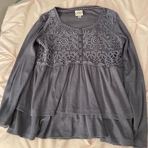 lace long sleeve flare shirt